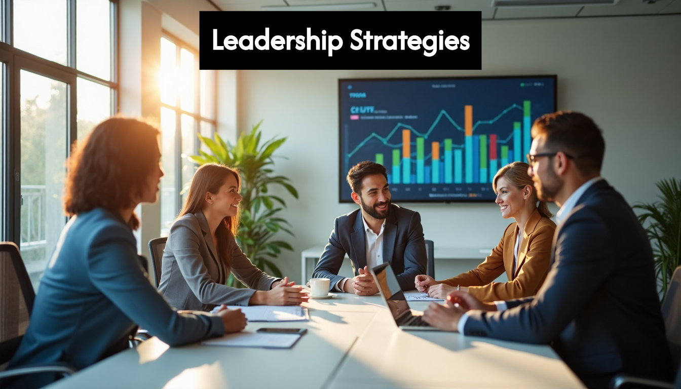 Team discusses modern sales leadership strategies in meeting.