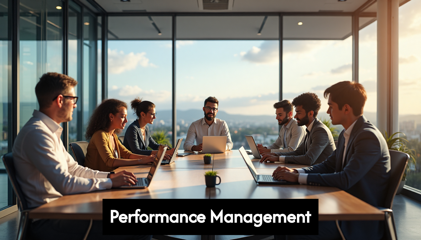 Team meeting in modern office workspace