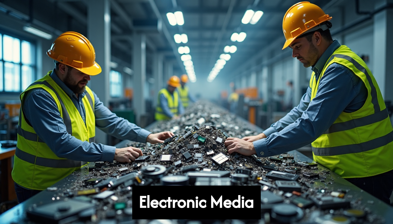 Technicians destroy digital media in secure facility