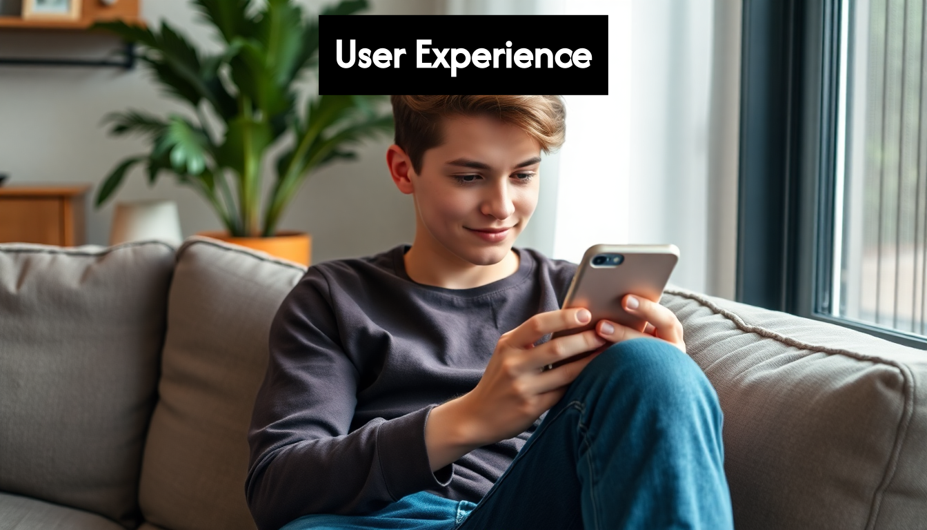 Teenager using smartphone