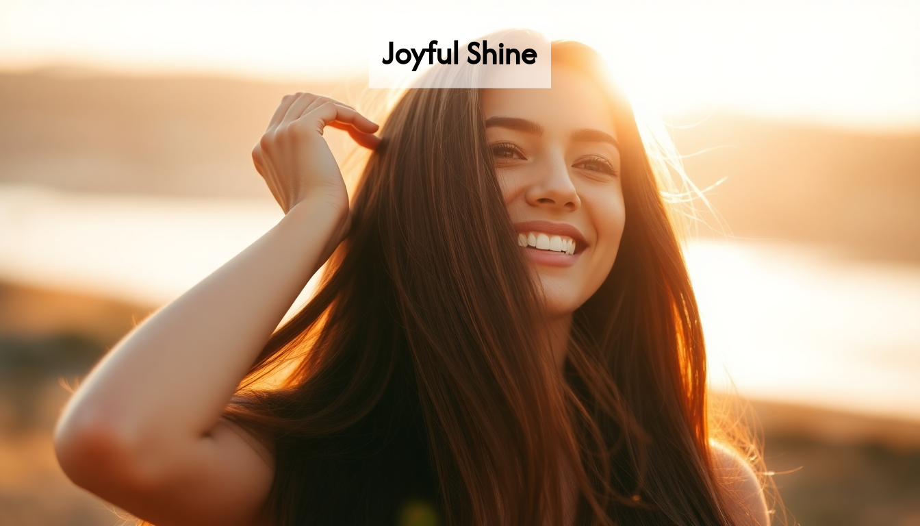 Happy woman with shiny hair