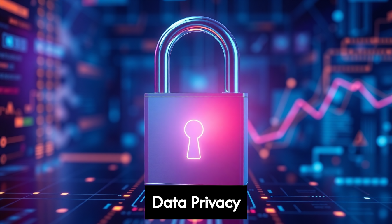 Digital padlock symbolizing data security