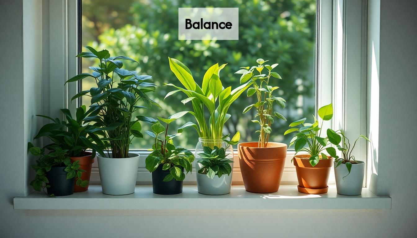 Plants representing balance