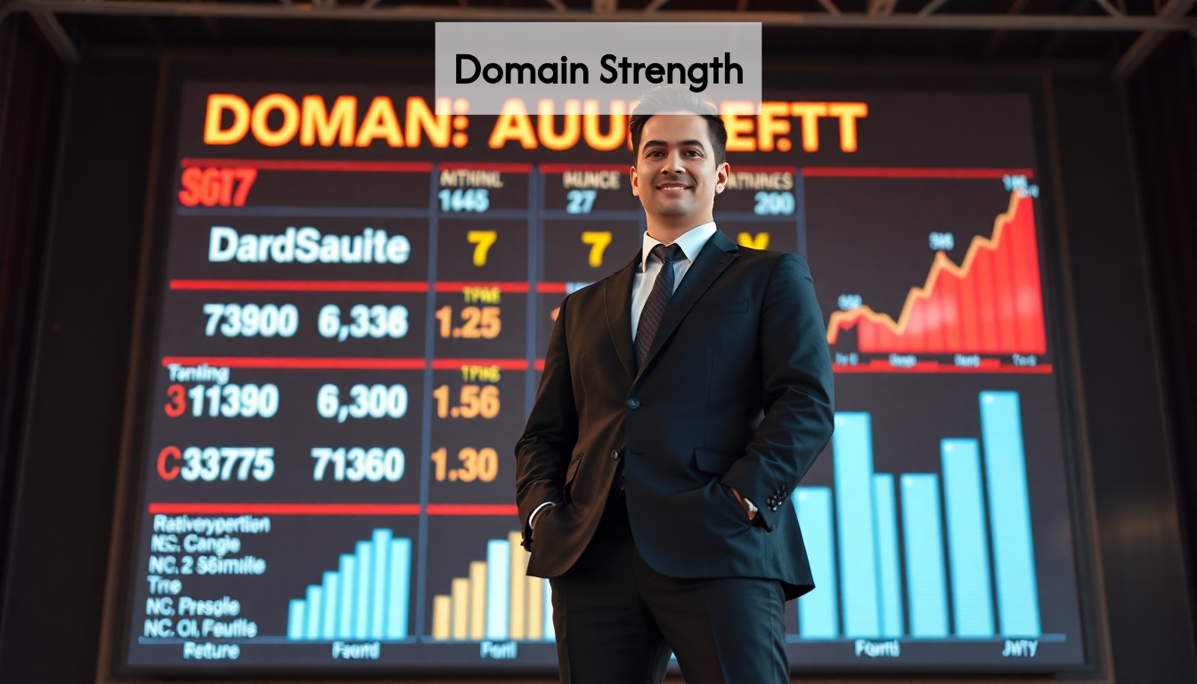 Professional standing by domain authority scoreboard