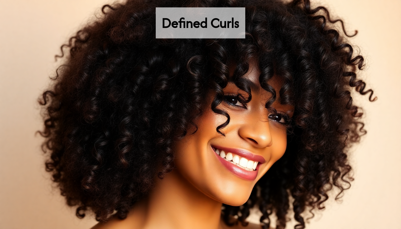 Defined and healthy curly hair