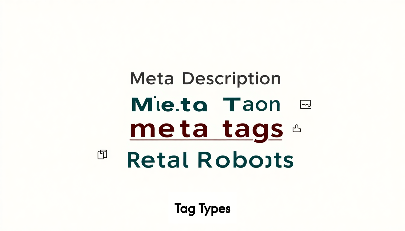 Illustration of various meta tags used in HTML.