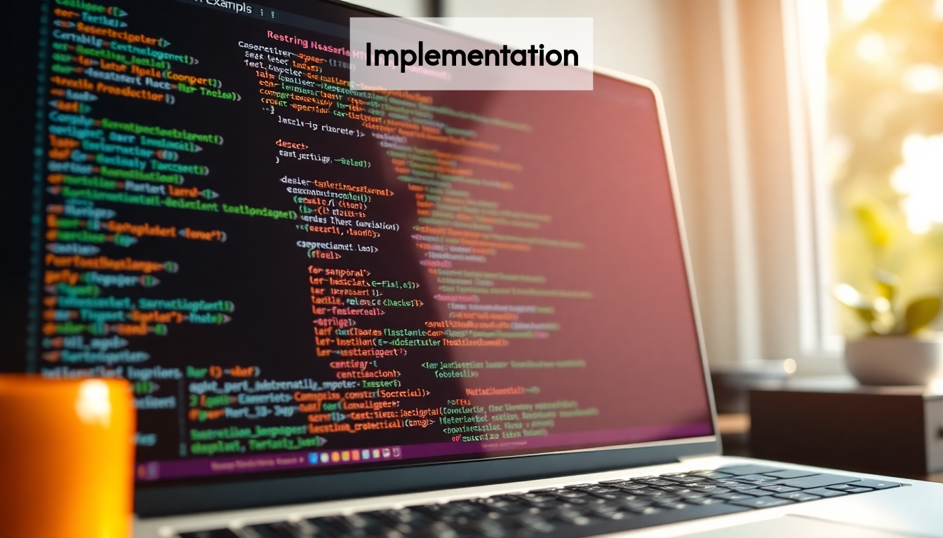 Example code snippet including meta tags in HTML.
