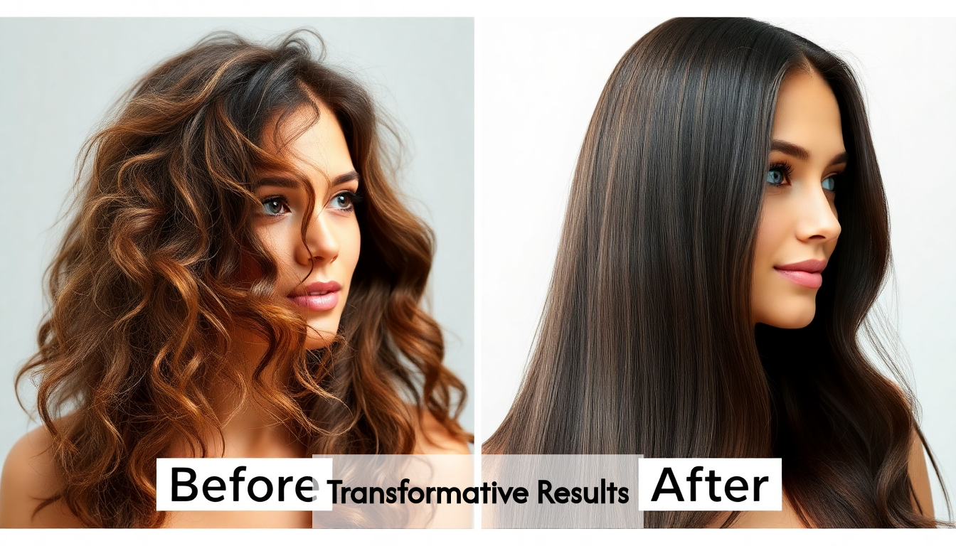 Before and after hair transformation