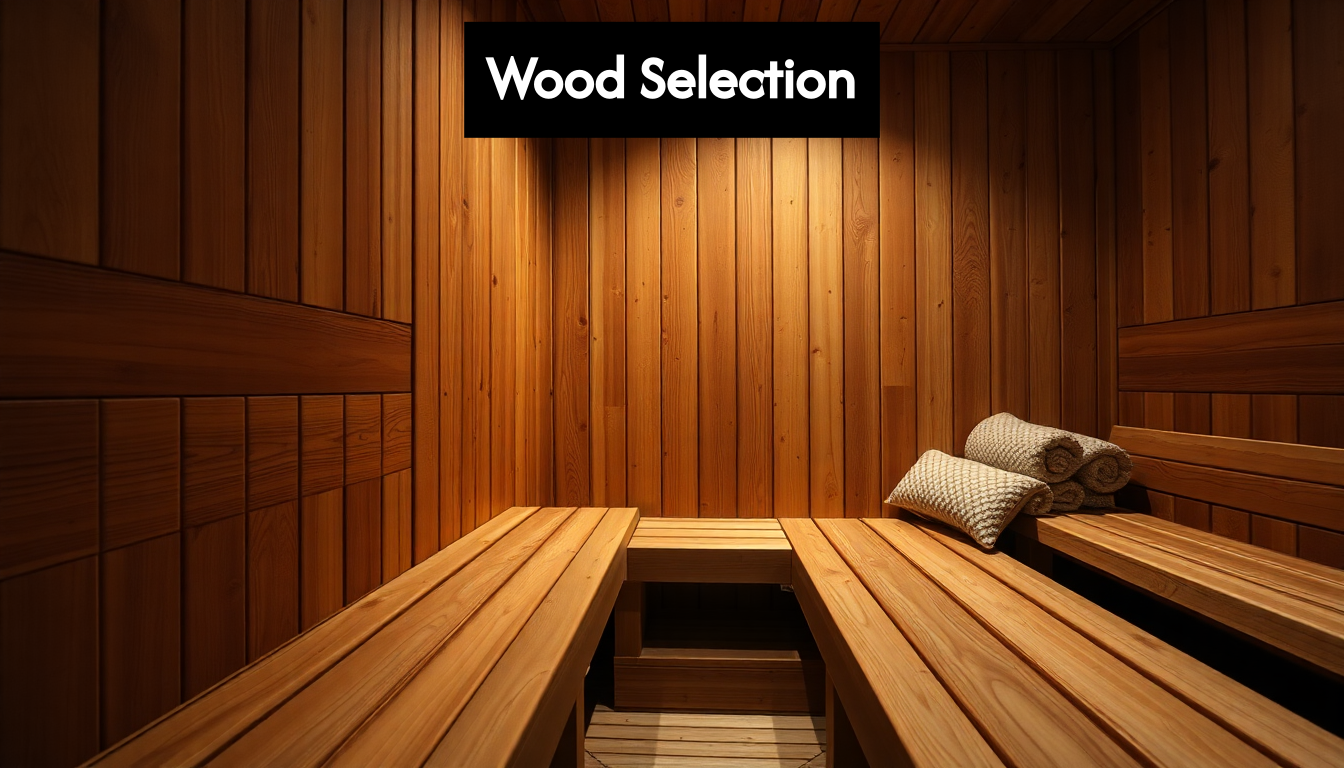 Cedar wood paneling in sauna