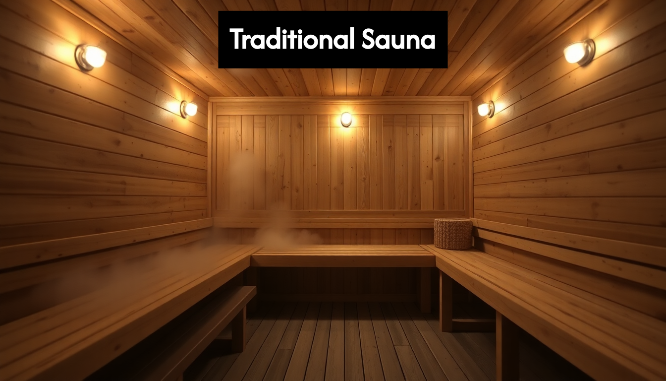 Interior of a traditional sauna