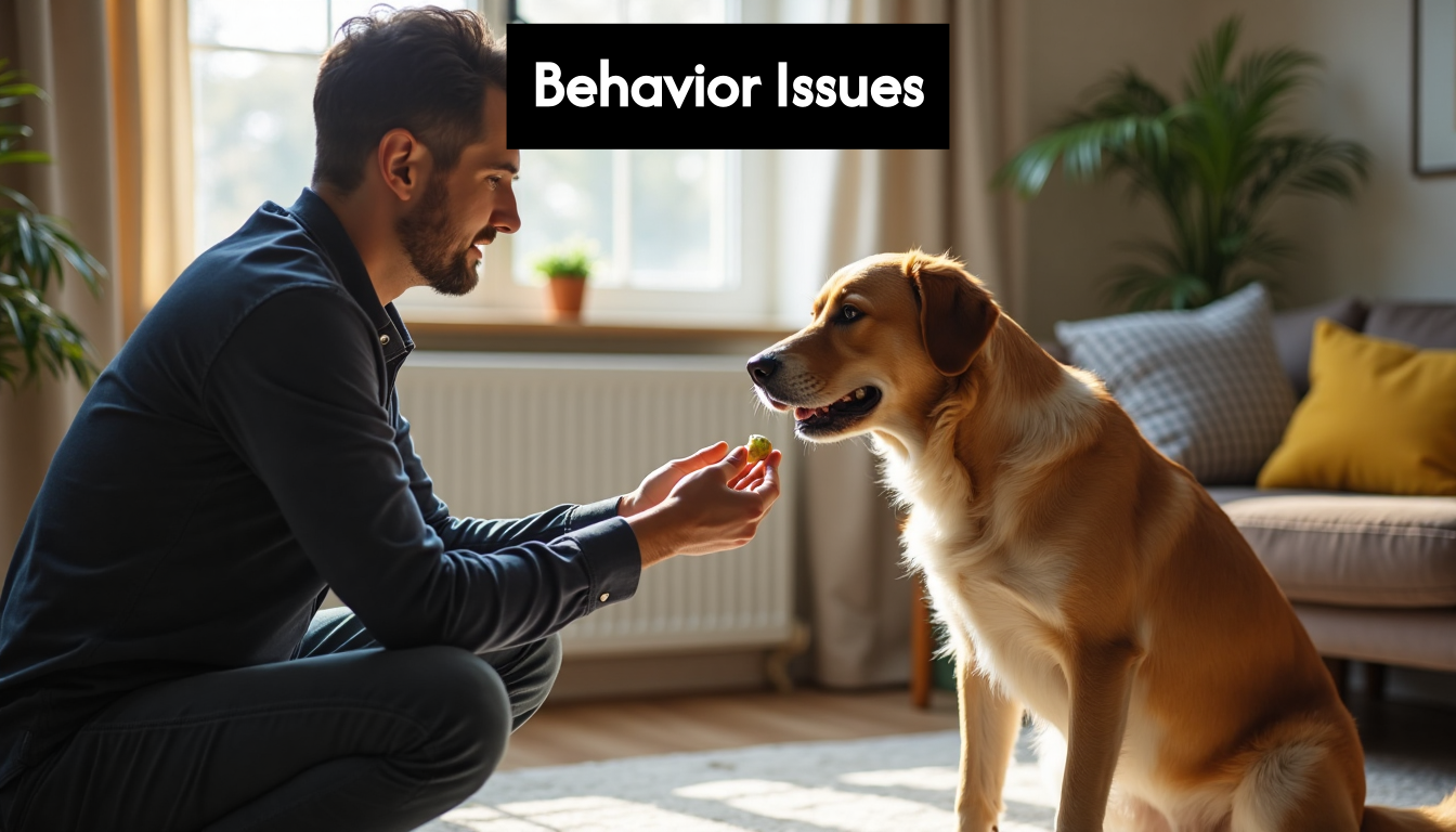 Trainer and dog engaging in behavior session