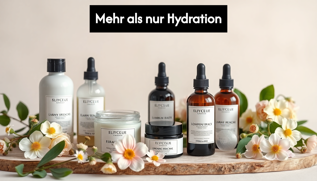Display of organic skincare products