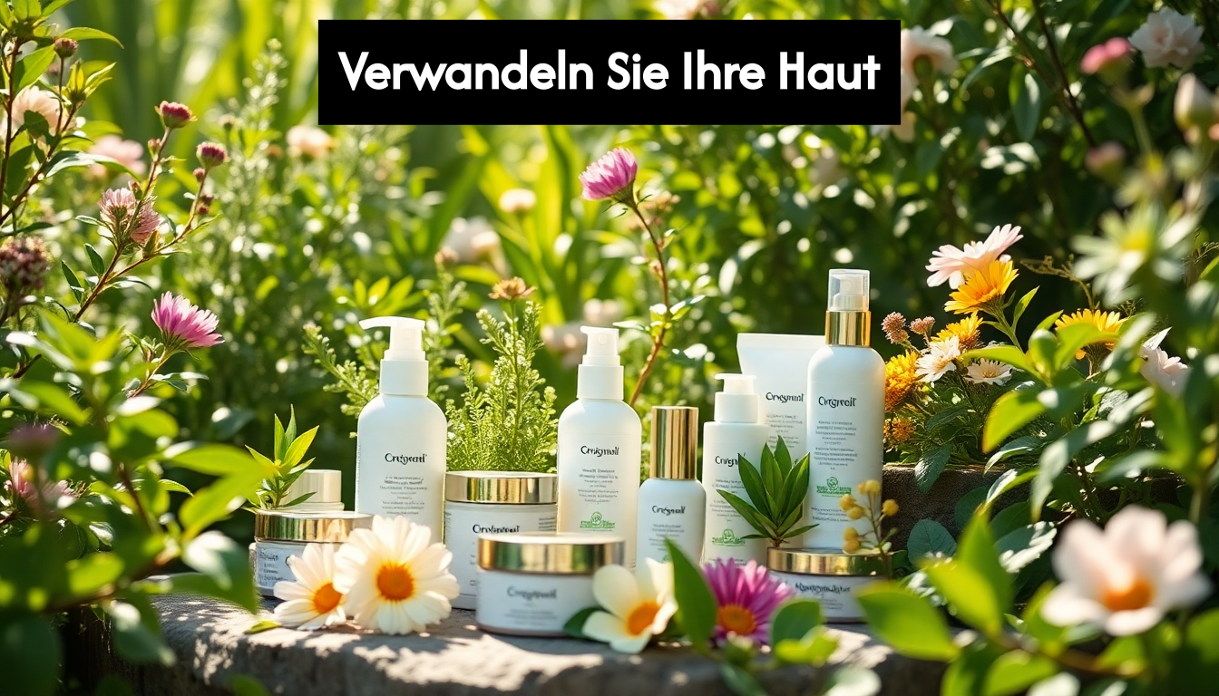 Organic skincare products in nature