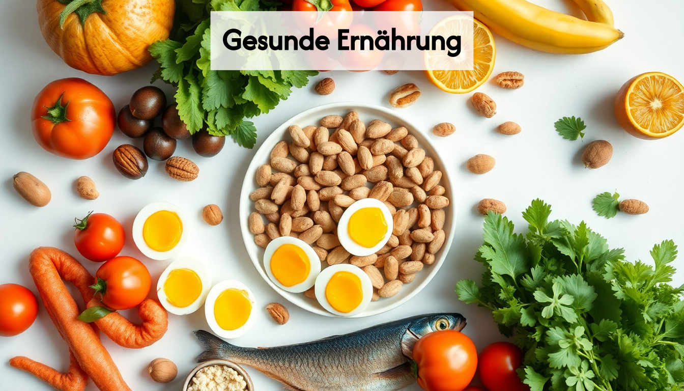 Nutritious foods on a white surface