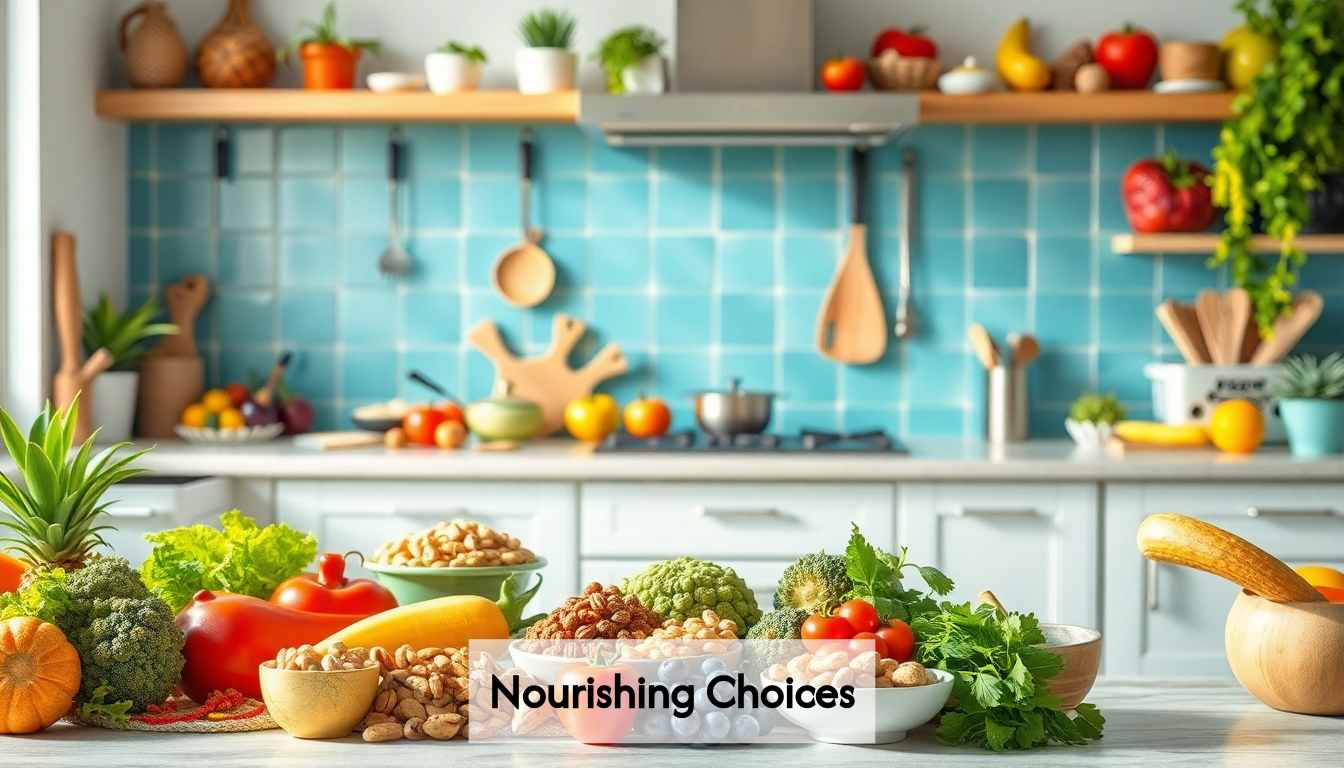 Variety of healthy foods