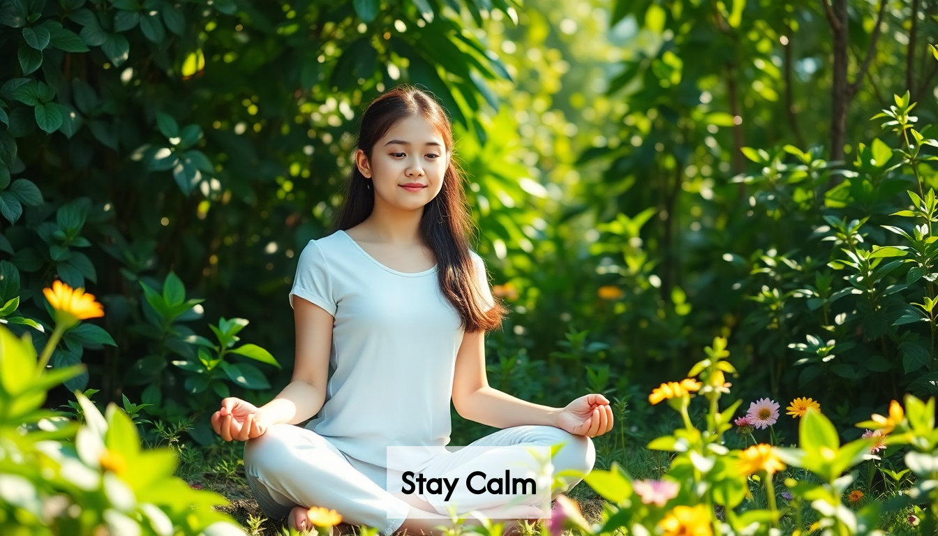 Teenager meditating for stress relief