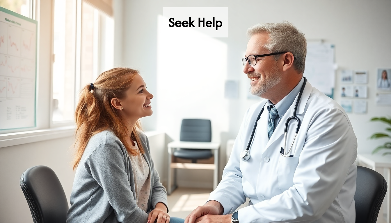 Teenager consulting doctor