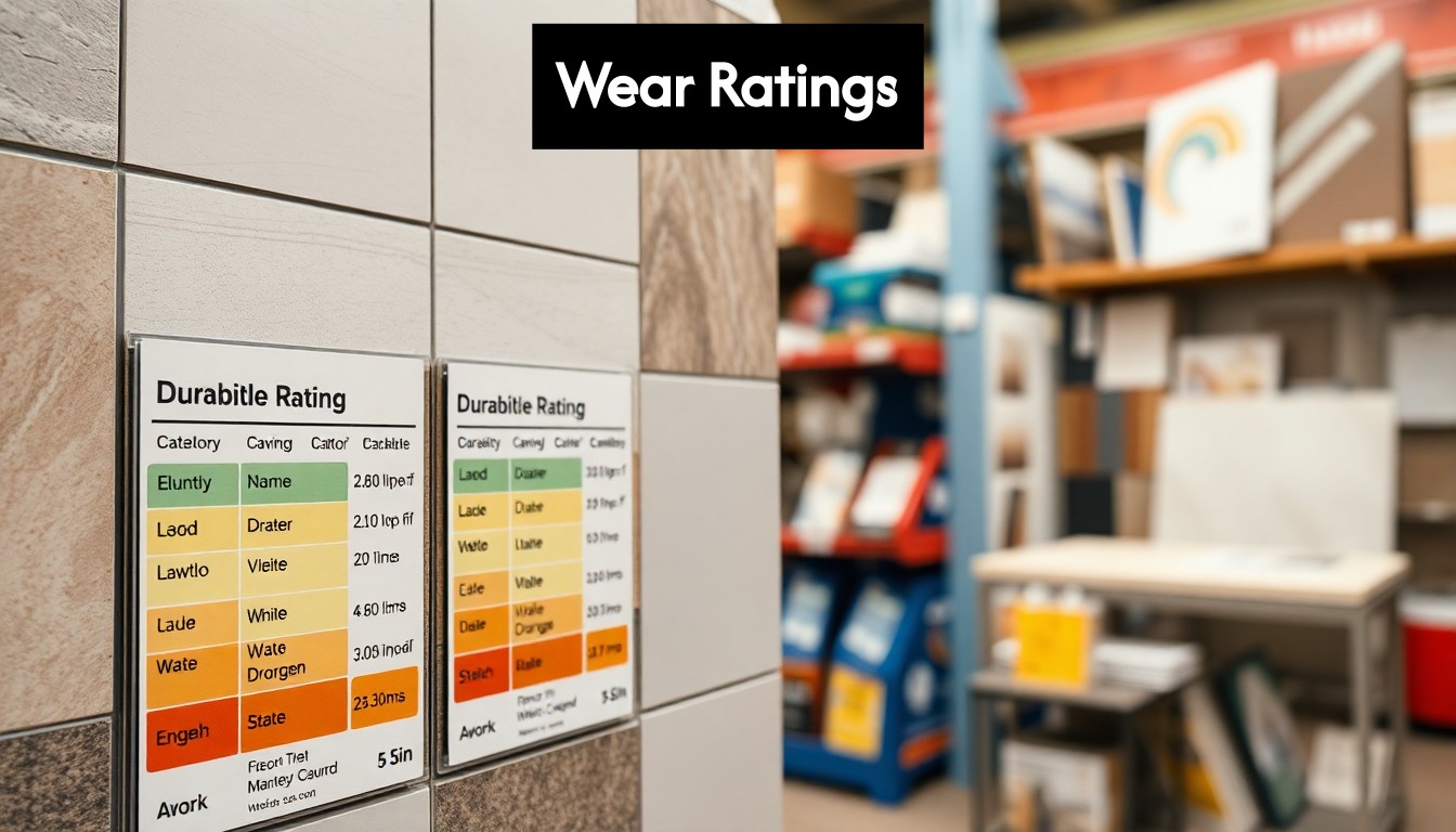 Displaying tile durability ratings