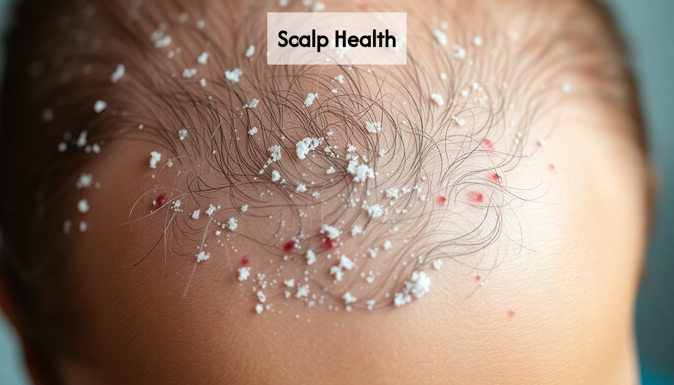 Close-up of irritated scalp