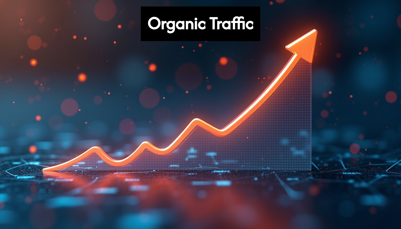Upward trending graph representing organic traffic.