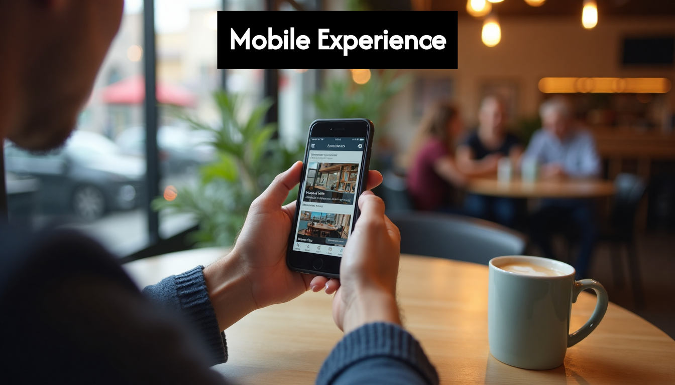 User browsing business website on smartphone