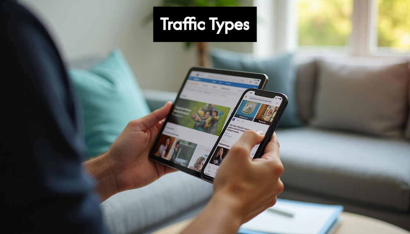 User browsing websites on tablet and phone