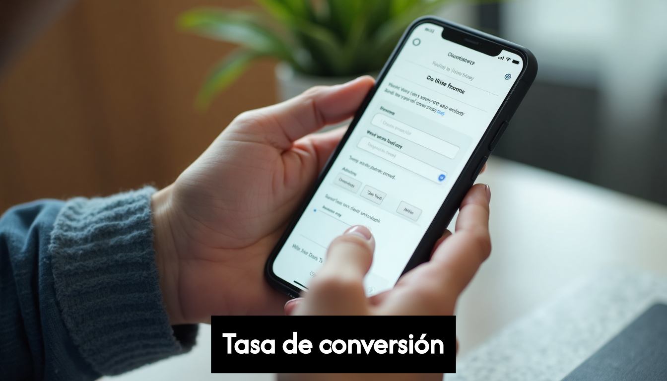 User completing online form on smartphone
