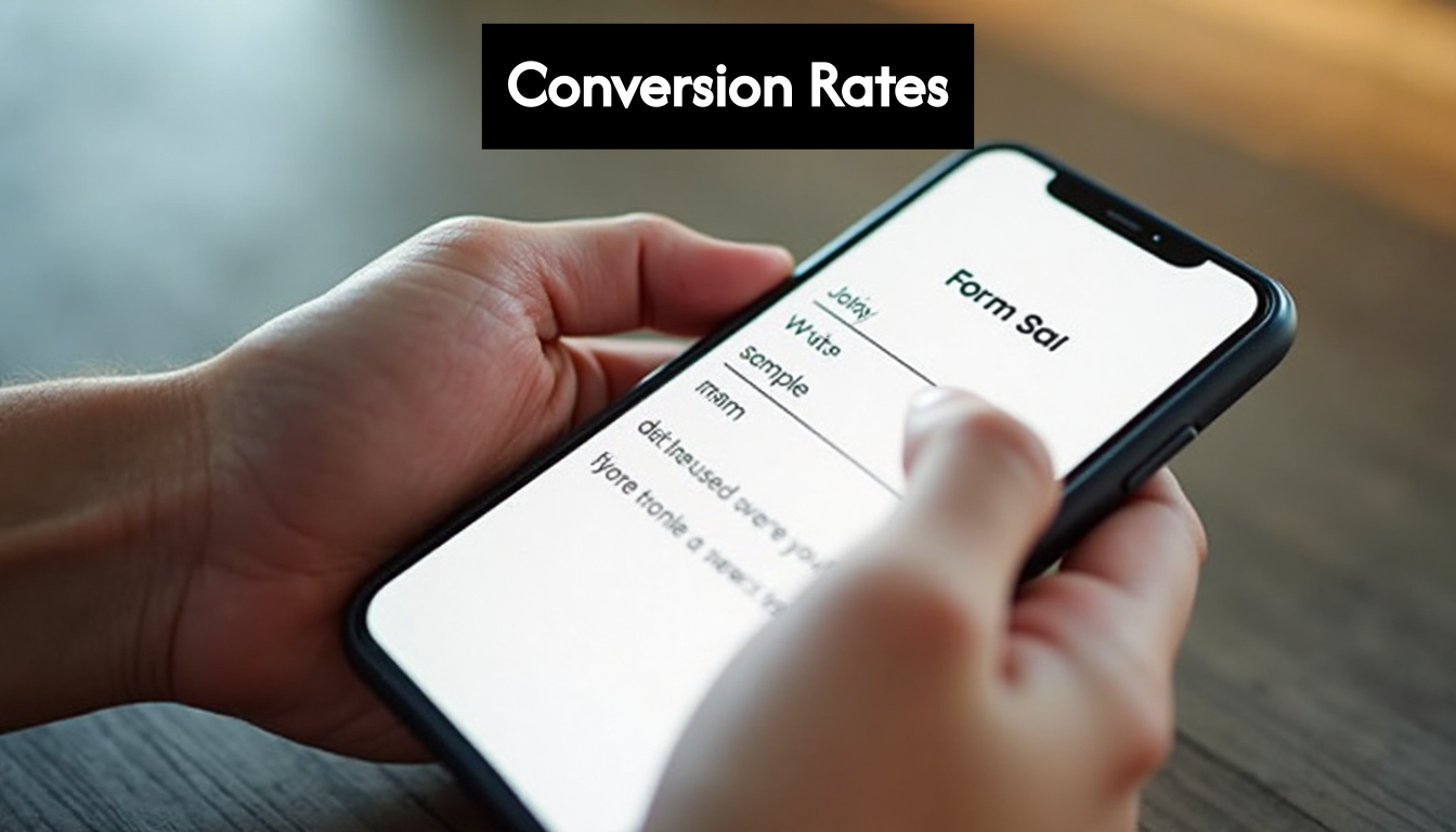 User completing online form on smartphone