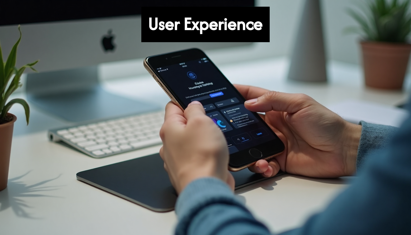 User interacting with landing page on mobile device