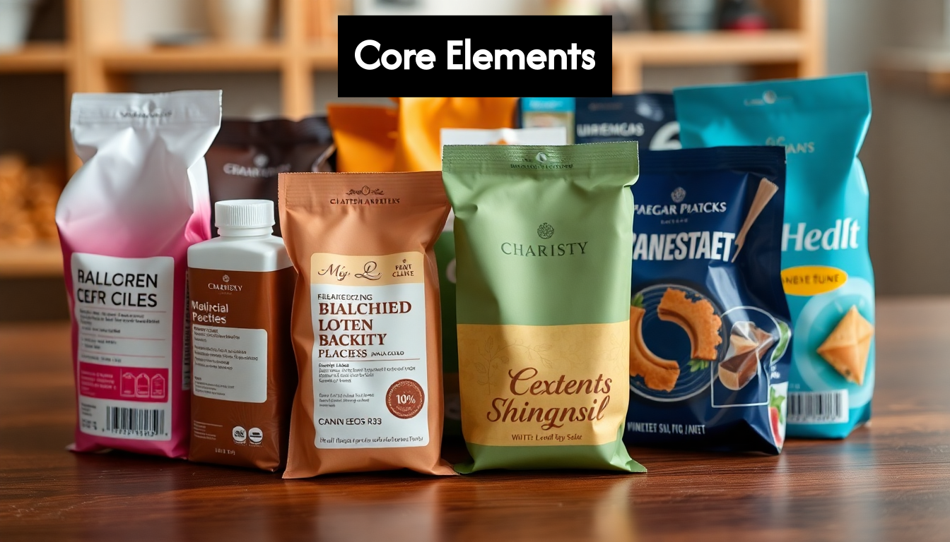 Variety of closeup product labels demonstrating design principles