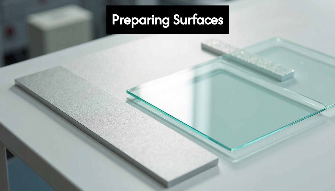 Various prepared surfaces for labels.