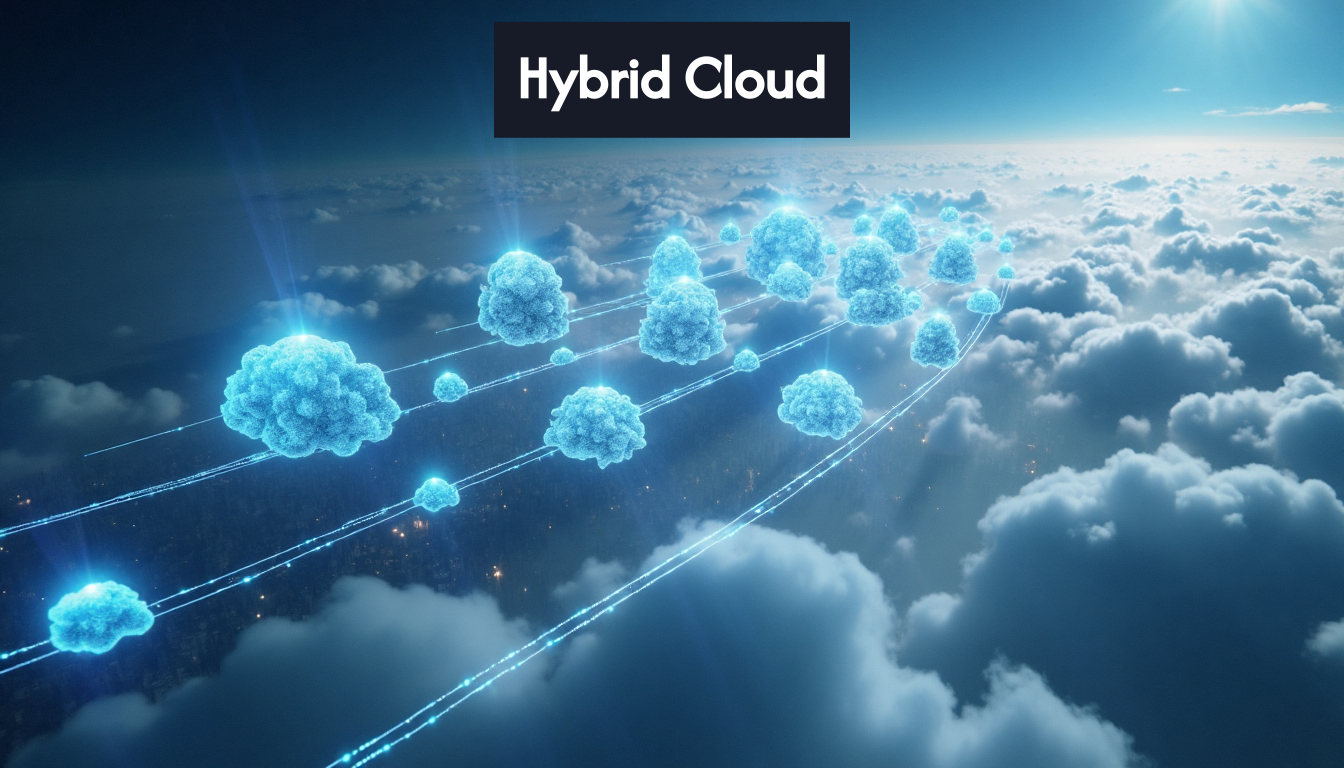 Visual showing public and private cloud connection