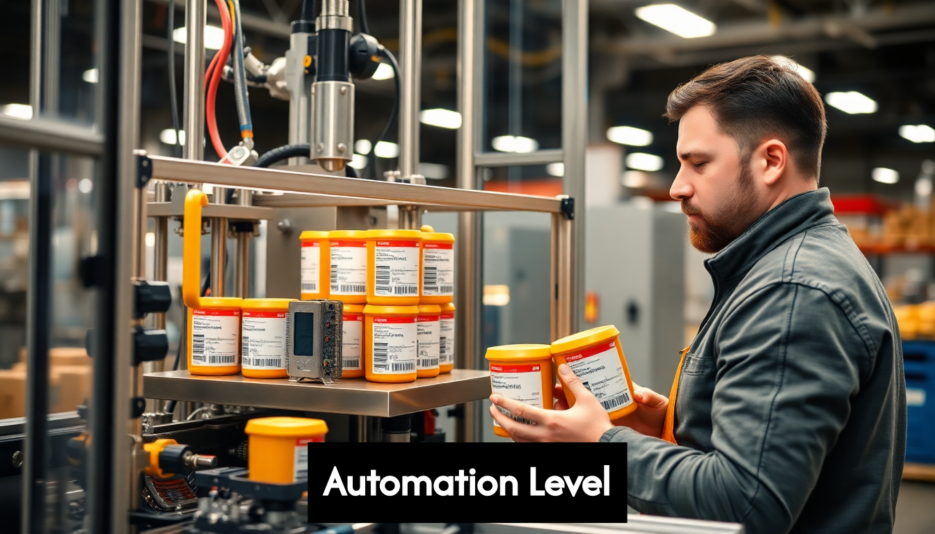 Semi-automatic labelling machine