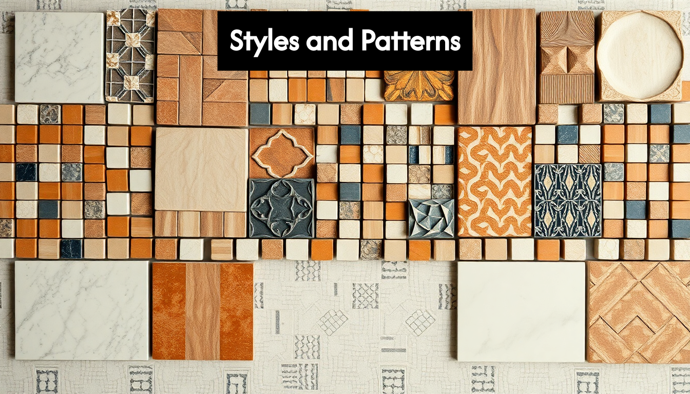 Diverse mosaic tile arrangements
