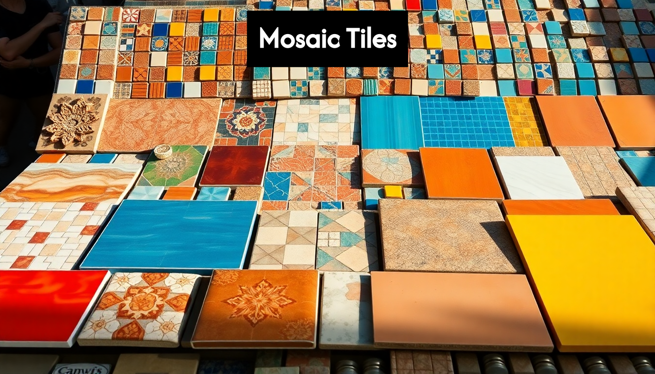 Collection of vibrant mosaic tiles