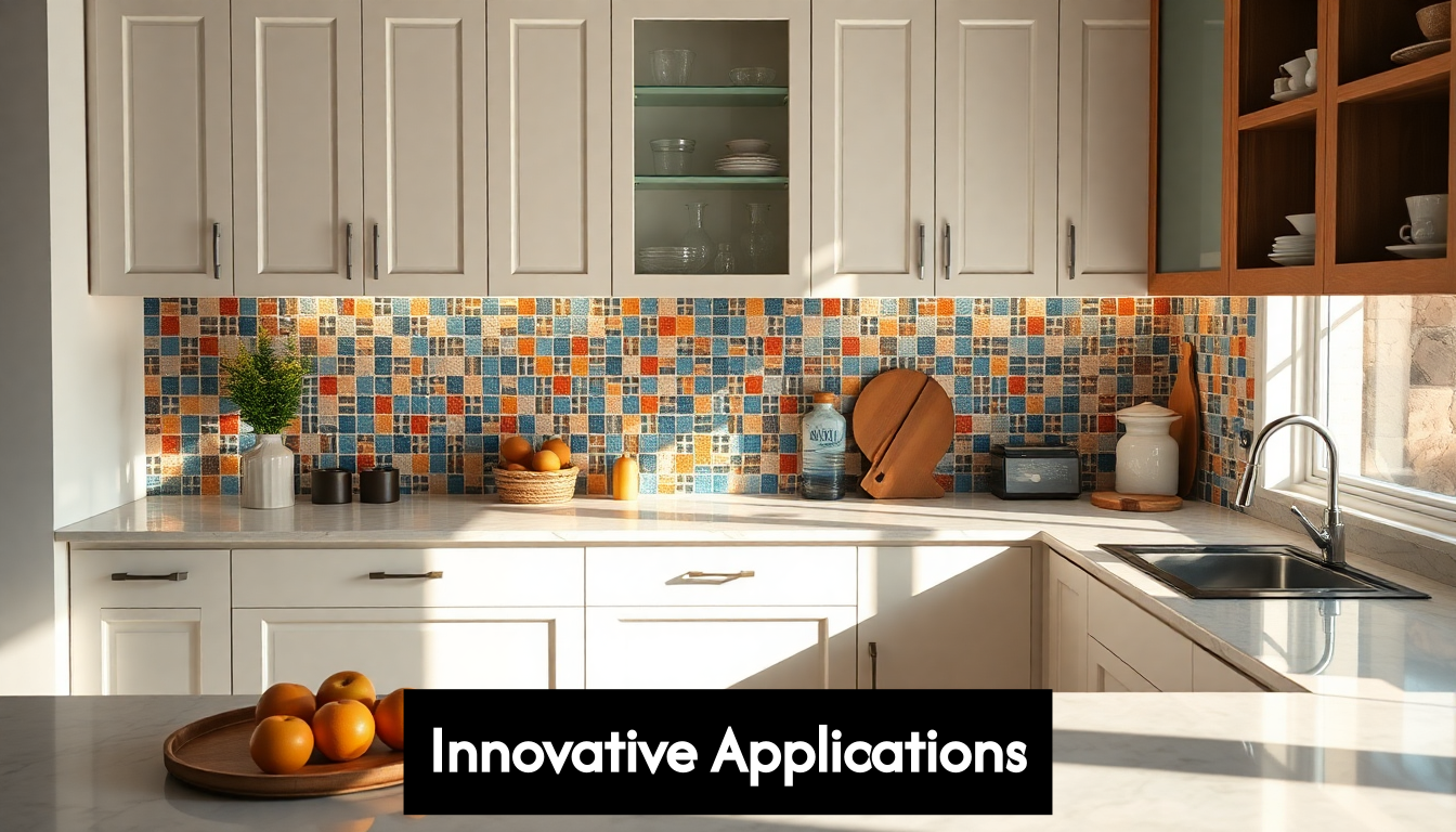 Mosaic tiles in modern kitchen