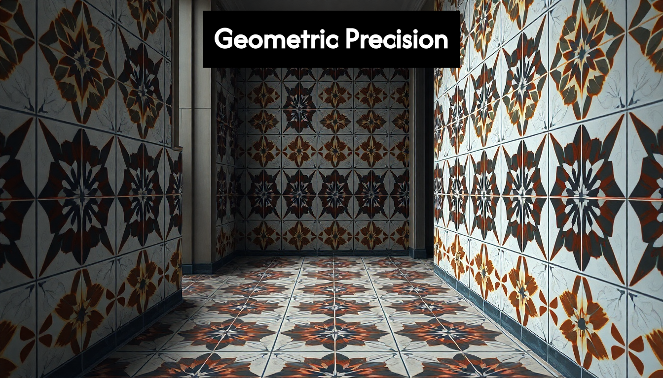 Geometric Victorian tiles close-up