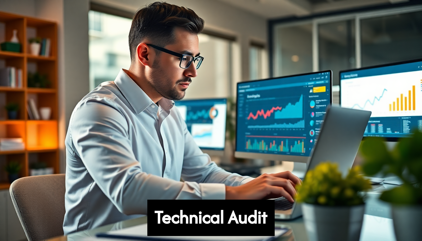 SEO expert performing a technical audit