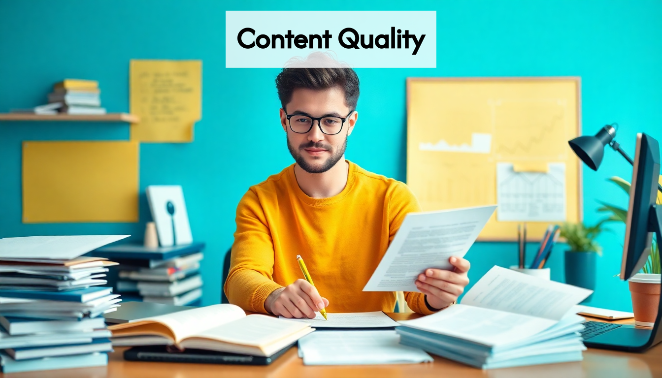 Content quality representation in SEO.