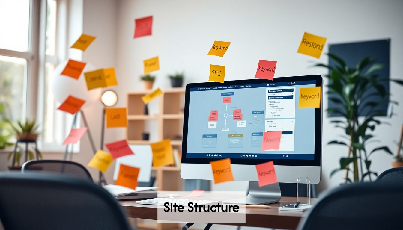 An architectural layout of a website.