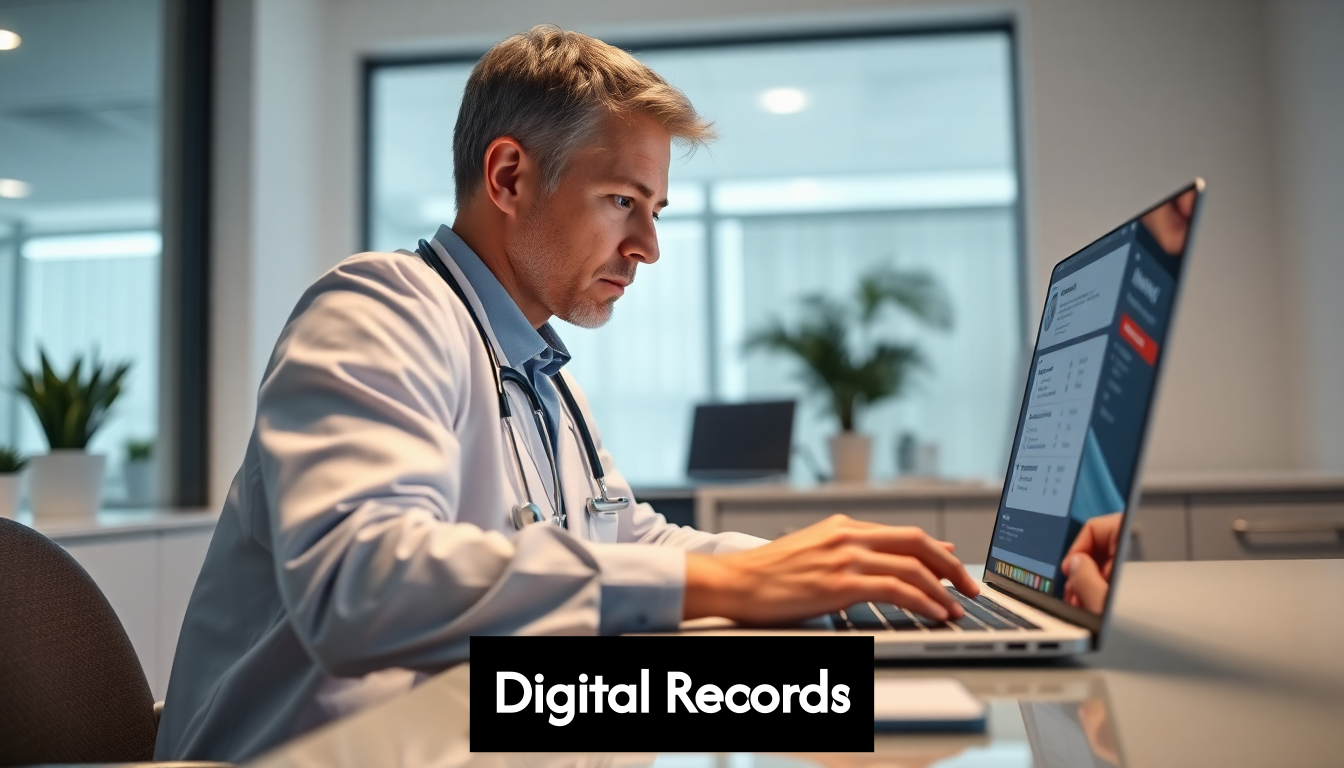 Provider reviewing digital records