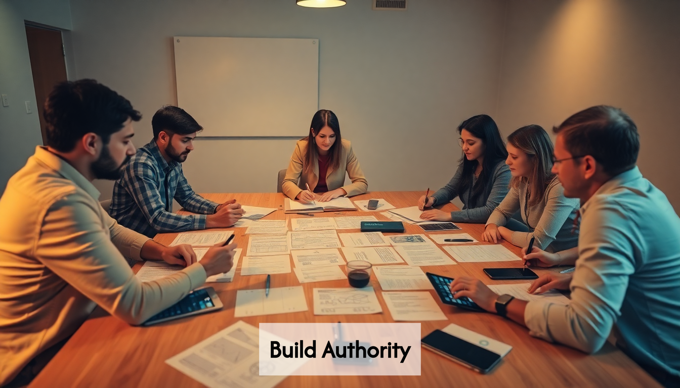 Team collaborating on content strategies