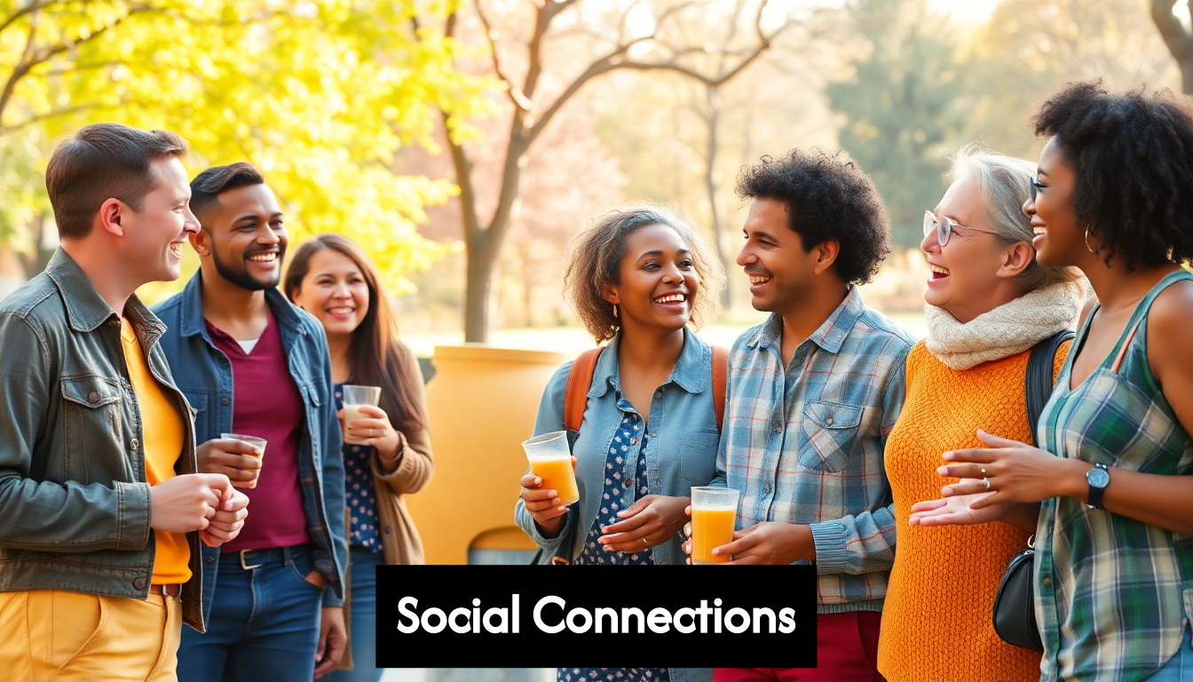 A joyful gathering of friends promoting connections