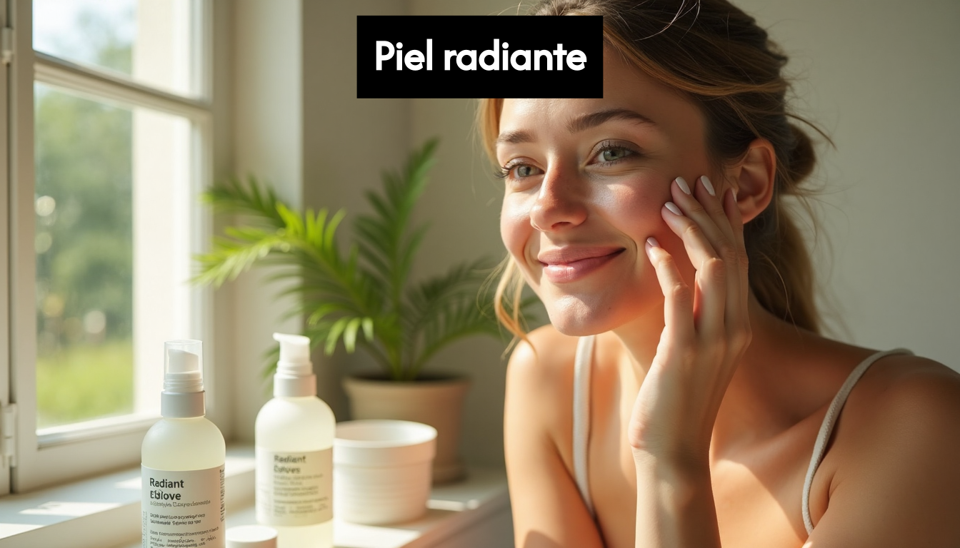 Woman applying herbal moisturizer in bright bathroom