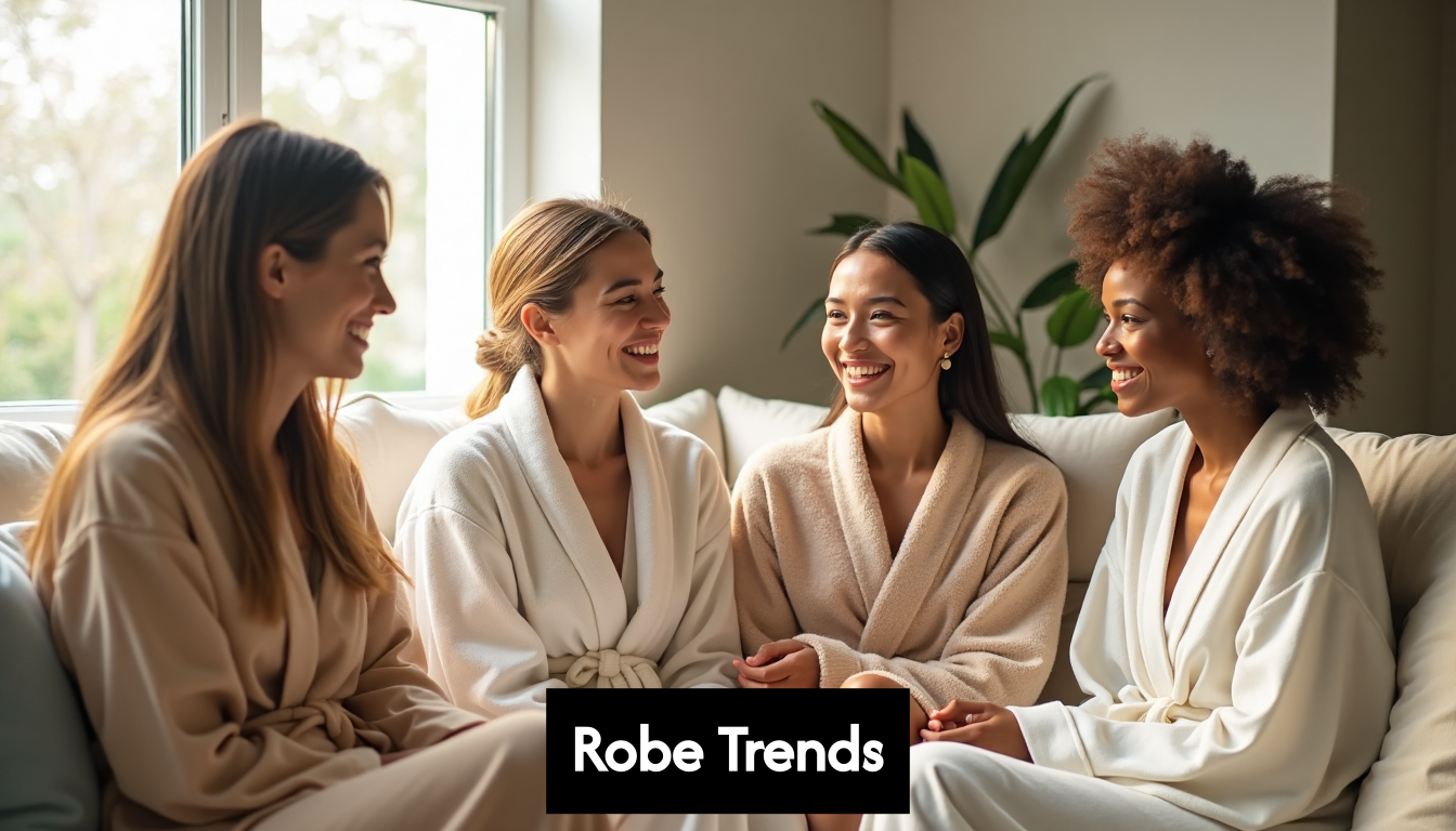 Women enjoying luxury robes at home