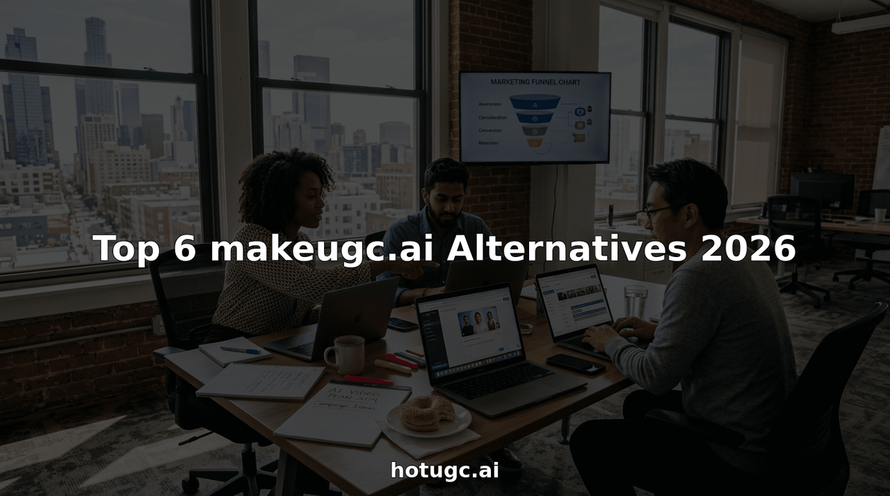 Marketing team comparing AI video platforms