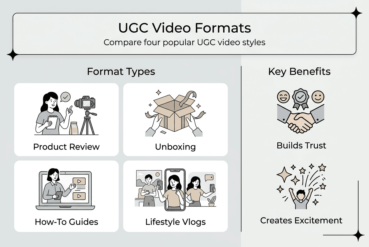 Infographic comparing UGC video format benefits