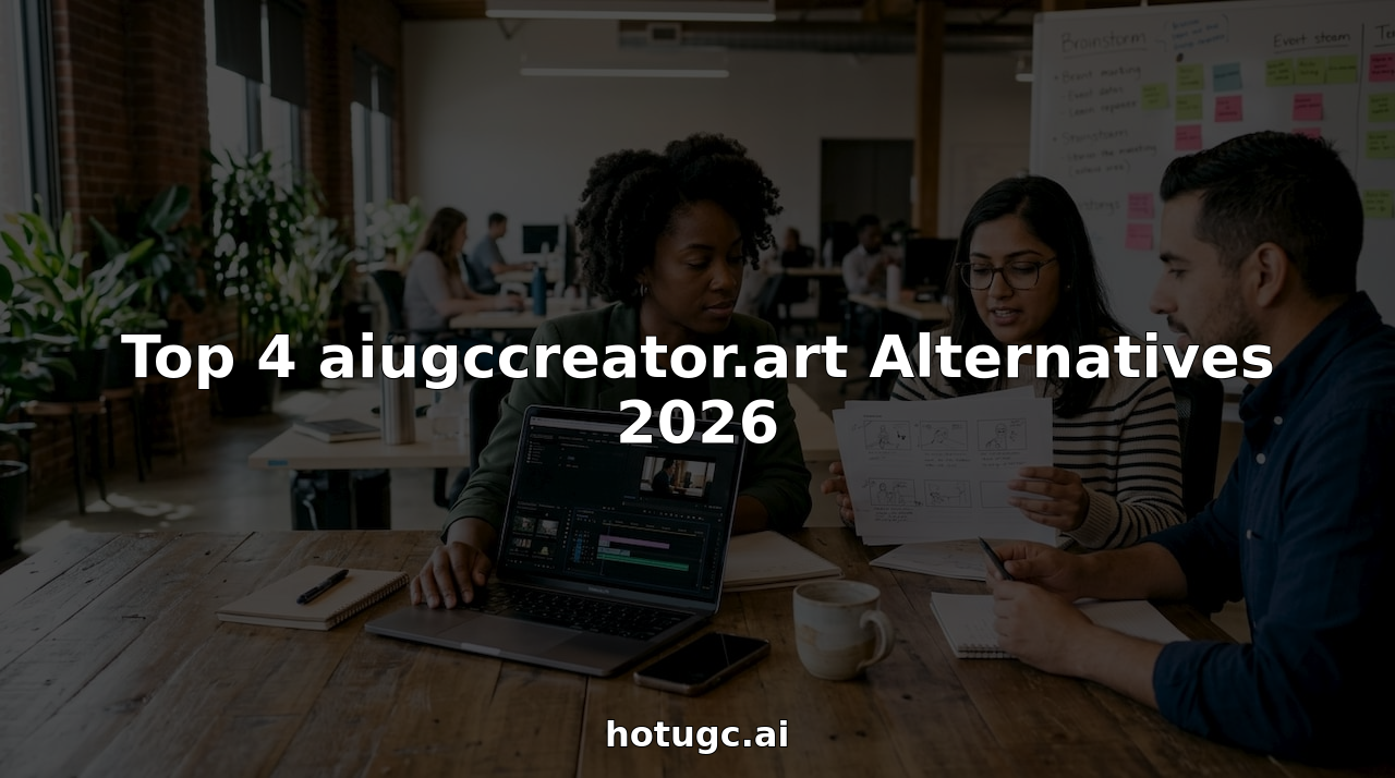 Creative team collaborating on video ad review