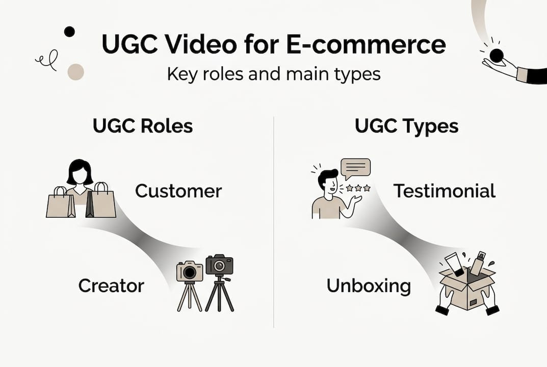 Infographic showing UGC video roles and types