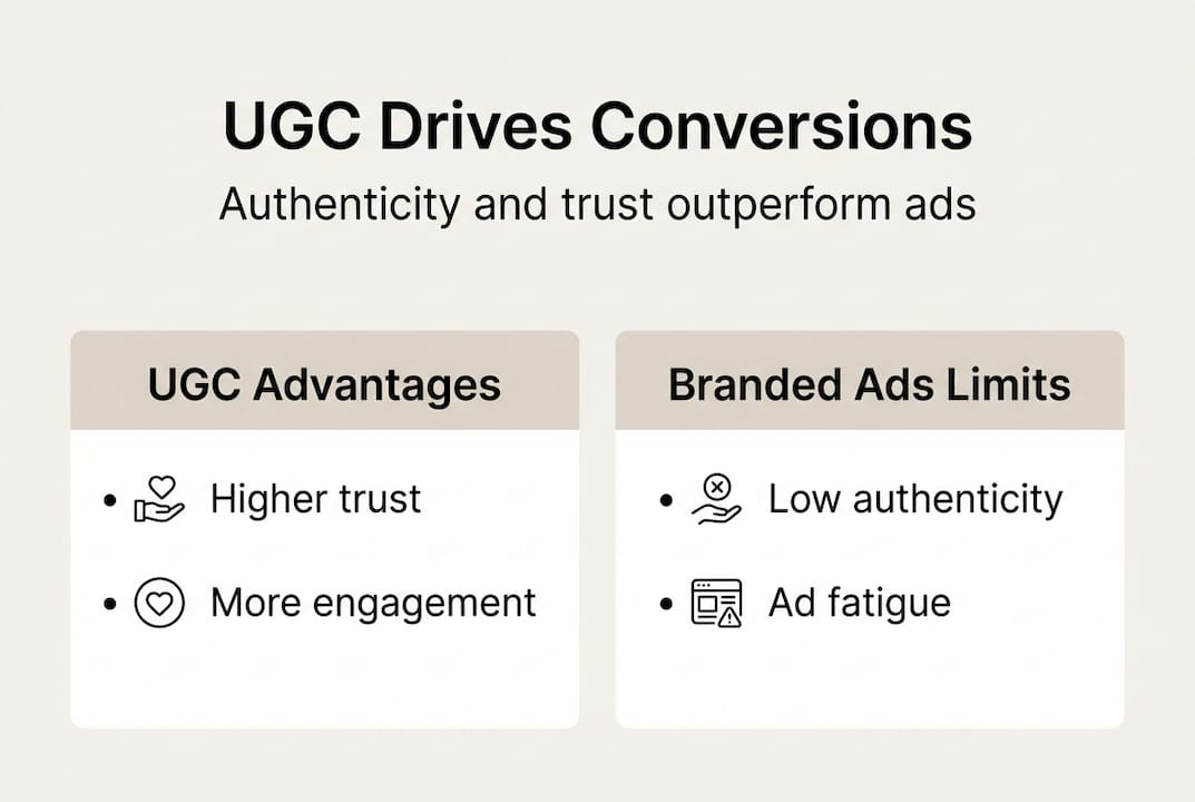 Infographic showing UGC conversion advantages